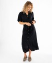 Robe chemise longue en viscose et lin femme